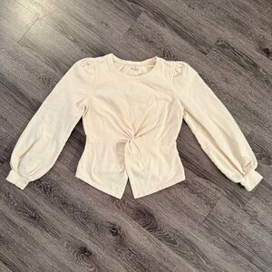 Pilcro Cream Twist Front Sweatshirt